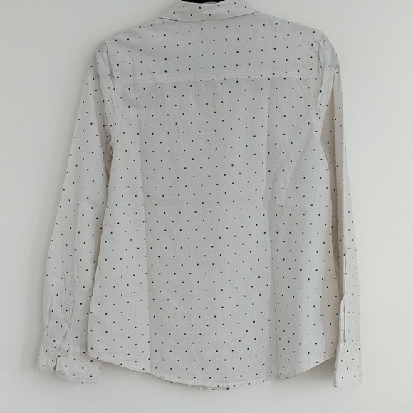 Merona beige Polk a dot button down shirt top - Picture 6 of 8